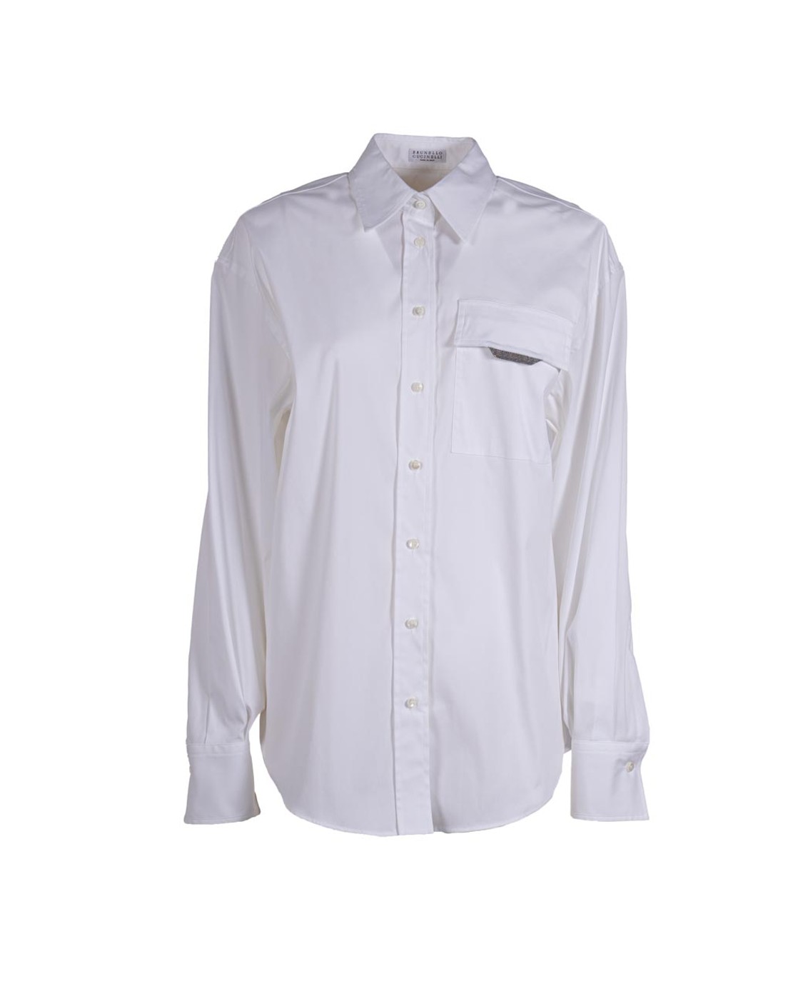 shop BRUNELLO CUCINELLI  Camicia: Brunello Cucinelli camicia in popeline di cotone stretch con Shiny Flap Detail.
Chiusura con cannoncino e bottoni in madreperla.
Colletto classico.
Taschino su petto.
Polsini con un bottone in madreperla.
Decorazione in monile Nickel-free.
Composizione: 72% COTONE, 23% POLIAMMIDE, 5% ELASTAN.
Fabbricato in Italia.. M0091MY516-C159 number 5856217